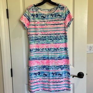 NWT Lilly Pulitzer short sleeve Marlowe dress- a wave from it all